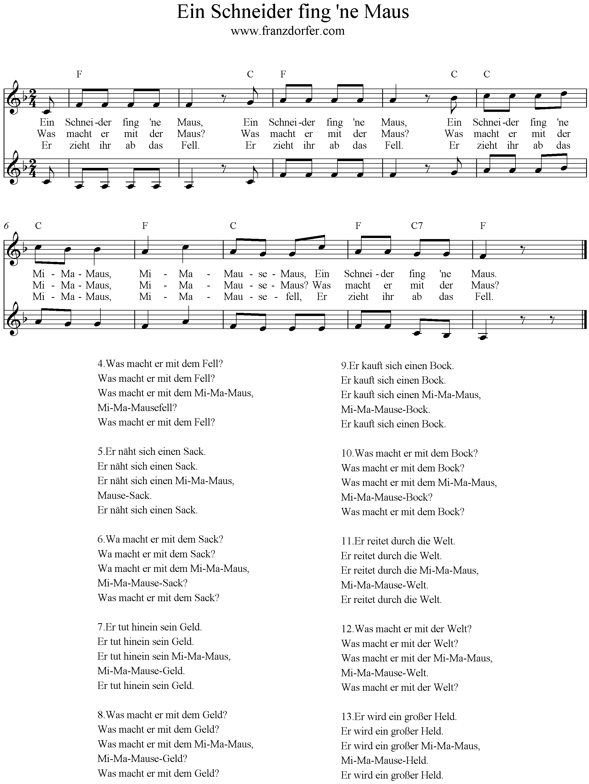 Ein Schneider fing ne Maus